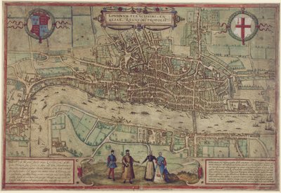 ロンドンの計画 『ワールド、vol。 1、1572（紙に色の刻印） 作： Franz Hogenberg