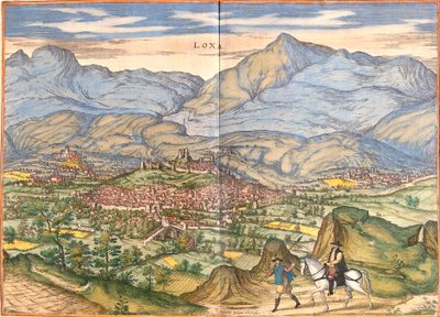 スペイン、ロハ（Loxa）の眺め（銅版画 作： Franz Hogenberg