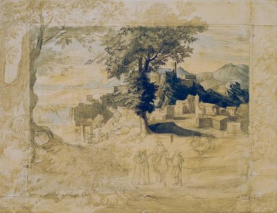 五線譜の人物がいるイタリアの風景 作： Franz Horny