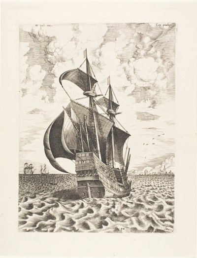 The Sailing Vessels より、港に向かって帆走する武装した 4 人のマスター 作： Franz Huys