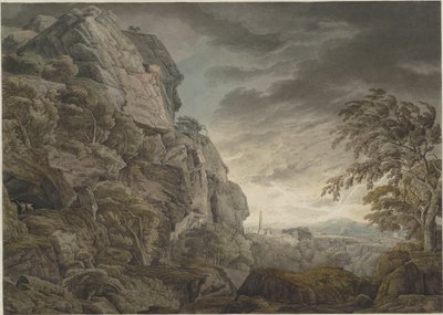 雷雨の中の英雄的な風景、c. 1790年。 作： Franz Innocenz Josef Kobell