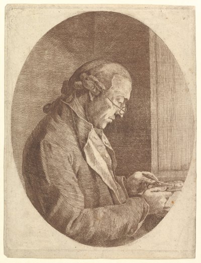肖像画のミニチュアをスケッチするアーティストの肖像画、1799年。 作： Franz Jakob Josef Ignatz von Predl
