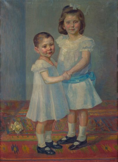 2 人の子供の肖像 作： Franz Jaschke