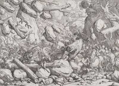 マクシミリアン エマヌエルとバイエルン軍がチロルの狭い峠で、18 世紀初頭。 作： Franz Joachim Beich
