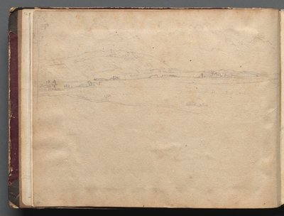ローマとその周辺の景色を含むアルバム、風景研究、03b ページ: ローマのパノラマ風景 作： Franz Johann Heinrich Nadorp