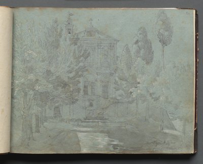 ローマとその周辺の景色を含むアルバム、風景研究、05aページ：「聖イシドロ」 作： Franz Johann Heinrich Nadorp