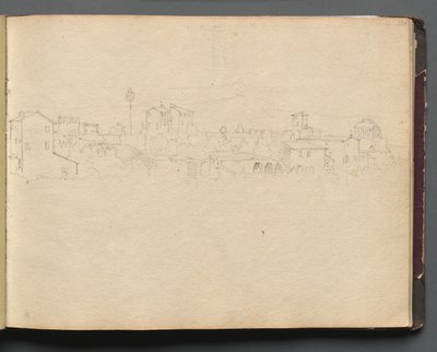 ローマとその周辺の景色を含むアルバム、風景研究、16aページ：ローマの景色。 作： Franz Johann Heinrich Nadorp