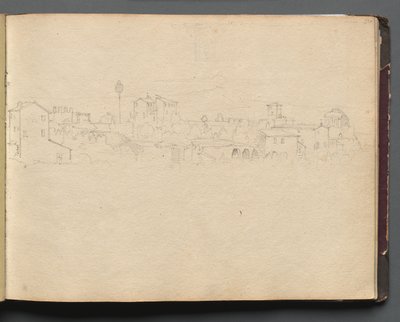 ローマとその周辺の景色を含むアルバム、風景研究、16aページ：ローマの景色 作： Franz Johann Heinrich Nadorp