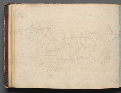ローマとその周辺の景色を含むアルバム、風景研究、16bページ：ローマの景色 作： Franz Johann Heinrich Nadorp