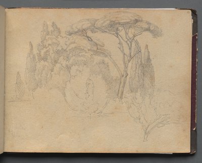 ローマとその周辺の景色を含むアルバム、Landscape Studies、29aページ:Landscape Study 作： Franz Johann Heinrich Nadorp
