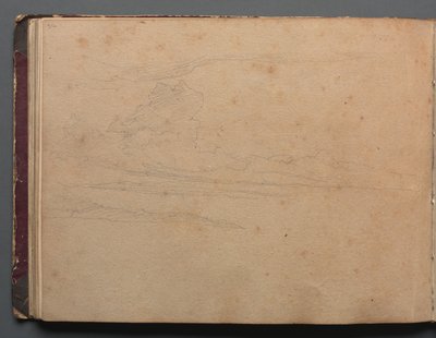 ローマとその周辺の景色を含むアルバム、風景研究、29bページ：風景研究。 作： Franz Johann Heinrich Nadorp