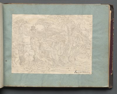 ローマとその周辺の景色を含むアルバム、風景研究、36aページ：ローマの景色。 作： Franz Johann Heinrich Nadorp