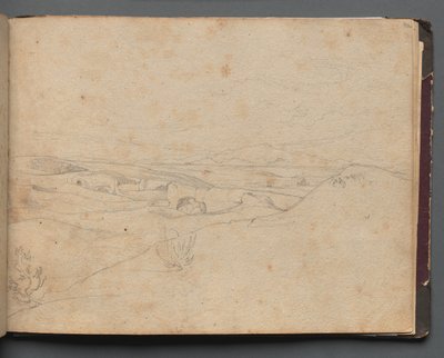 ローマとその周辺の景色を含むアルバム、風景研究、40aページ：ローマの風景 作： Franz Johann Heinrich Nadorp