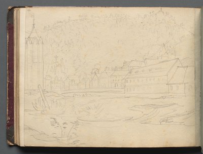 ローマとその周辺の景色を含むアルバム、風景研究、48bページ：ローマの風景。 作： Franz Johann Heinrich Nadorp