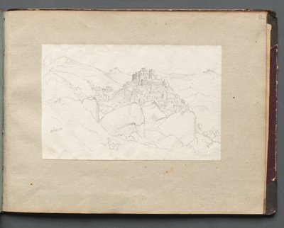 ローマとその周辺の景色を含むアルバム、風景研究、53aページ：Vivaro . 作： Franz Johann Heinrich Nadorp
