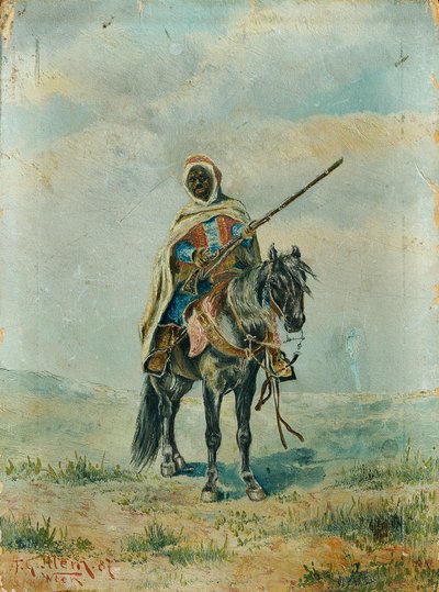 馬に乗るベドウィン 作： Franz Josef Georg Illem