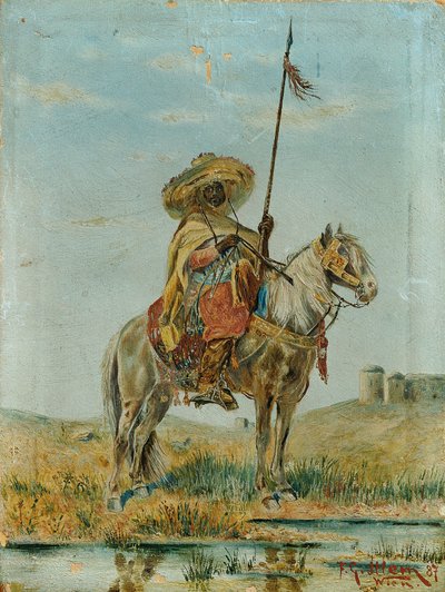 馬に乗ったメキシコ人 作： Franz Josef Georg Illem