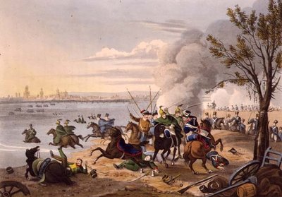 ナポレオンがライン川を渡り、連合国に追われたメンツ市付近での逃避行 作： Franz Joseph (after) Manskirch