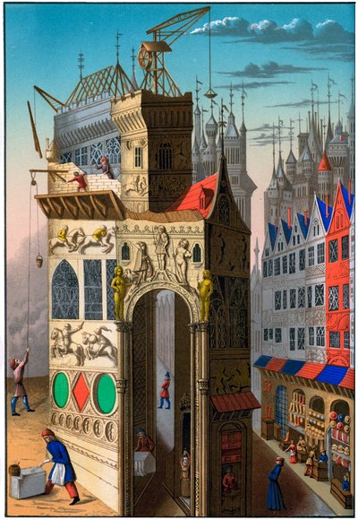 建物の建設、フランス、15世紀1849年。 作： Franz Kellerhoven