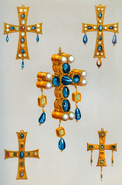 ゴスの王の金の十字架、7世紀、1870 作： Franz Kellerhoven