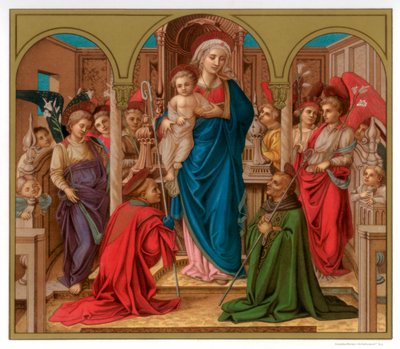 聖フレディアヌスと聖アウグスティヌスのマドンナと子供、1437-1438 1870 作： Franz Kellerhoven