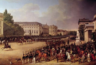 軍事パレード ベルリンのオペラ広場 フランツ・クルーガー（1797-1857）の絵画 1822年 日2.49 X 3.74 m ベルリン、ナショナル・ギャラリー 作： Franz Krüger