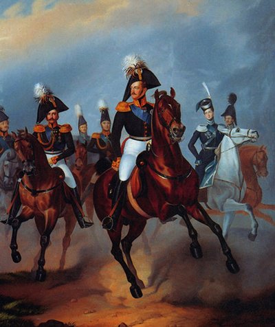 ニコラス1世と将校、1835年 作： Franz Krüger