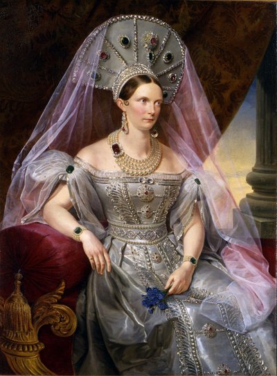 コスコシニック、1836年頃のプロイセンの皇后アレクサンドラフョードロヴナシャーロットの肖像 作： Franz Krüger