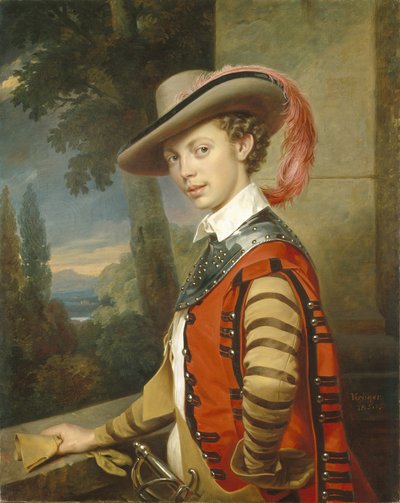 仮装したニコライサルティコフ王子の肖像画、1850年 作： Franz Krüger