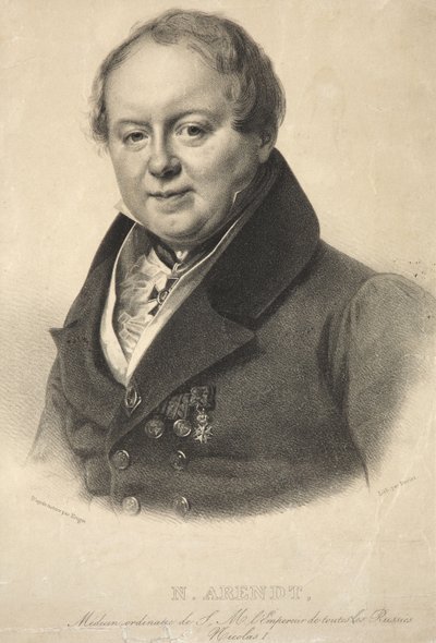 帝国の個人医ニコラス・マーティン・アレントの肖像1785-1859、1836 作： Franz Krüger