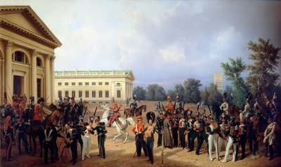1832年、1841年のツァールスコエセローの帝国ロシア兵。 作： Franz Krüger
