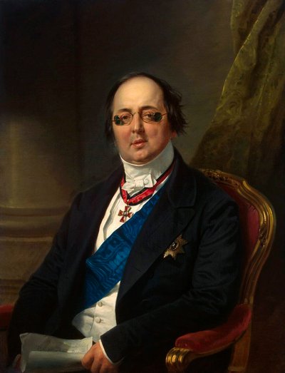 「アレクサンドル・クシェレフ・ベズボロドコ伯爵の肖像」、1851～1852年。 作： Franz Kruguer