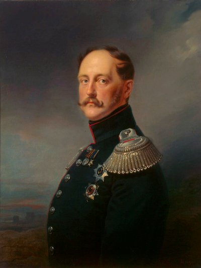 「皇帝ニコライ1世の肖像」、1796年～1855年、1852年。 作： Franz Kruguer