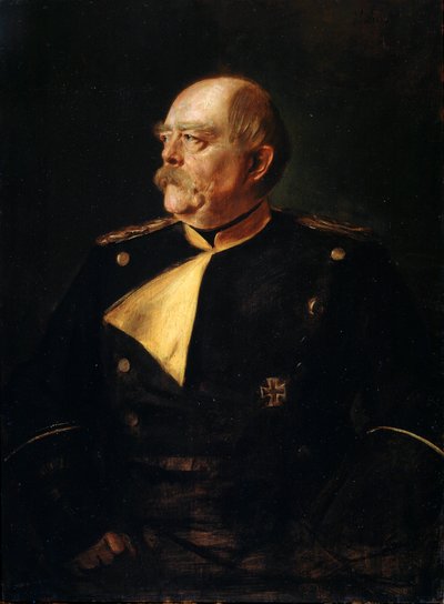 制服姿の首相オットー・フォン・ビスマルクの肖像、1815～1898年、19世紀。 作： Franz von Lenbach