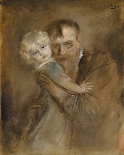 娘マリオンとの自画像 作： Franz von Lenbach