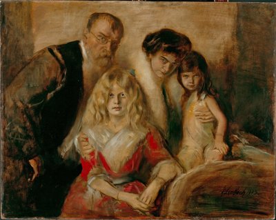 アーティストと妻と子供たち 作： Franz von Lenbach