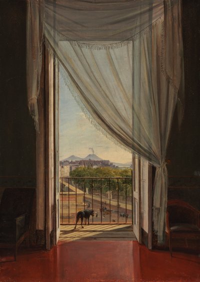 窓から見たナポリの眺め、1824年。 作： Franz Ludwig Catel