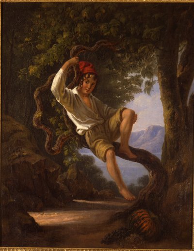 1820年代に木に登る少年 作： Franz Ludwig Catel