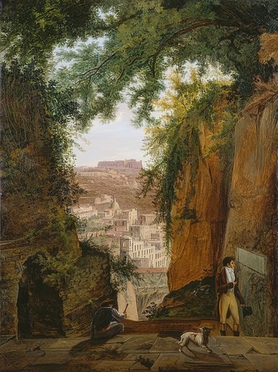 ヴァージルの墓からナポリの街を見る 作： Franz Ludwig Catel