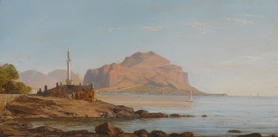 モンテペレグリノの景色を望むパレルモ湾。 1846 作： Franz Ludwig Catel