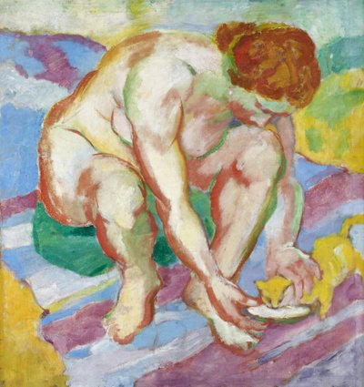 猫とヌード 作： Franz Marc