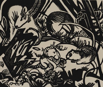 動物の伝説（木版画） 作： Franz Marc