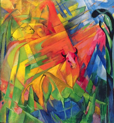 風景の中の動物1914 作： Franz Marc