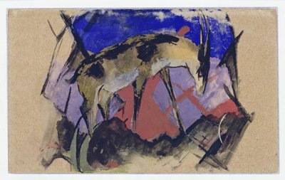Antilope (auch: Steinbock) (Postkarte an Else Lasker-Schüler) 作： フランツ・マーク