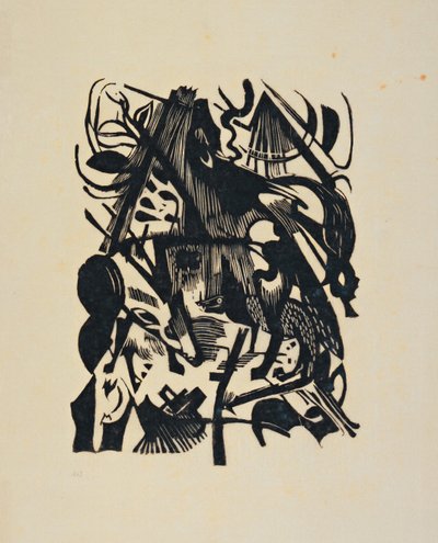 オオカミの誕生 作： Franz Marc