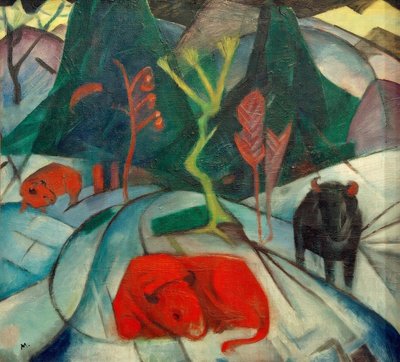 冬のバイソン（赤いバイソン） 作： Franz Marc