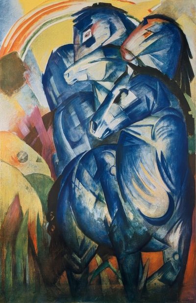 青い馬の塔 作： Franz Marc