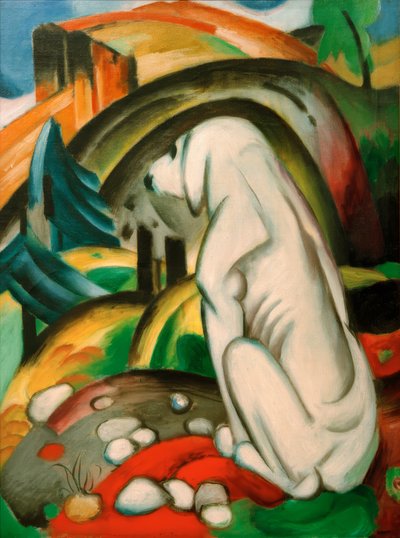 白い犬（世界の前の犬） 作： Franz Marc