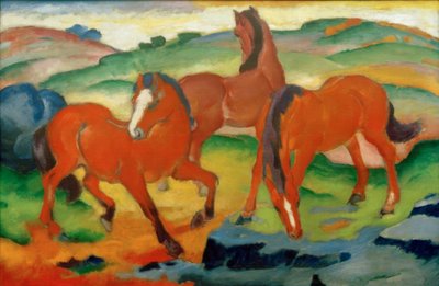 赤い馬（Grazing Horses IV） 作： Franz Marc