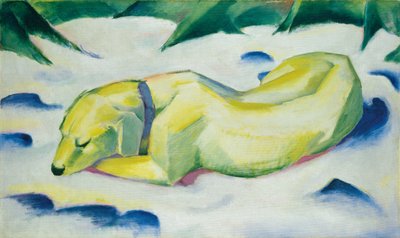 雪に横たわる犬 1911年頃 油彩・カンヴァス 作： Franz Marc